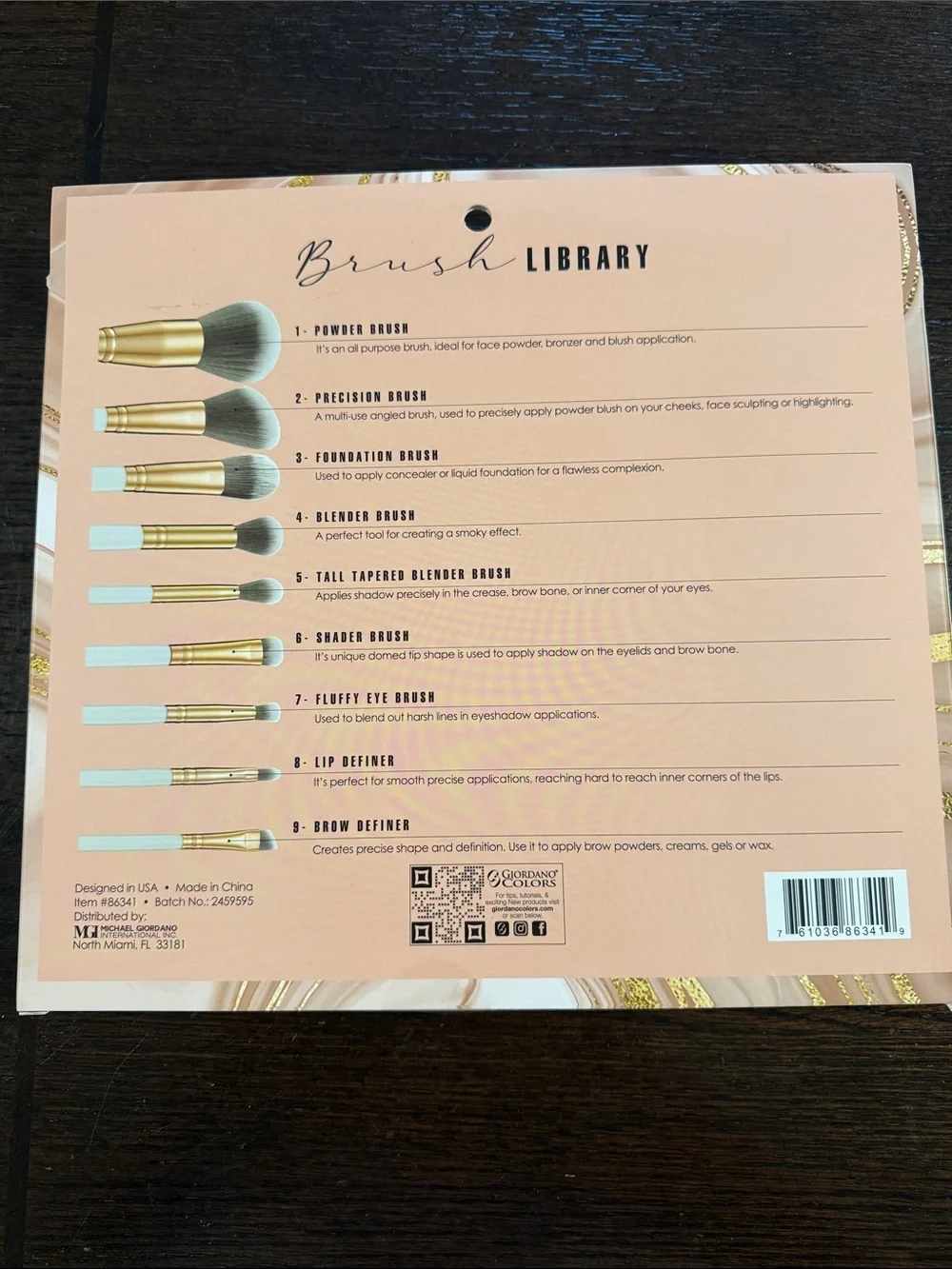 Giordano 9 Piece Brush Library
